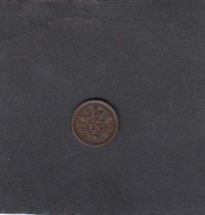 Beschrijving: 1/2 Cent WILHELMINA 